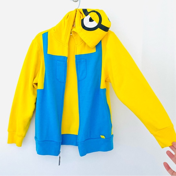Boys👍🏽MINION Long Sleeves Yellow Hoodie SZ M - Picture 5 of 11